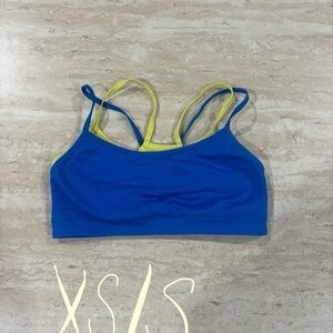 Blue and Yellow Sports Bra